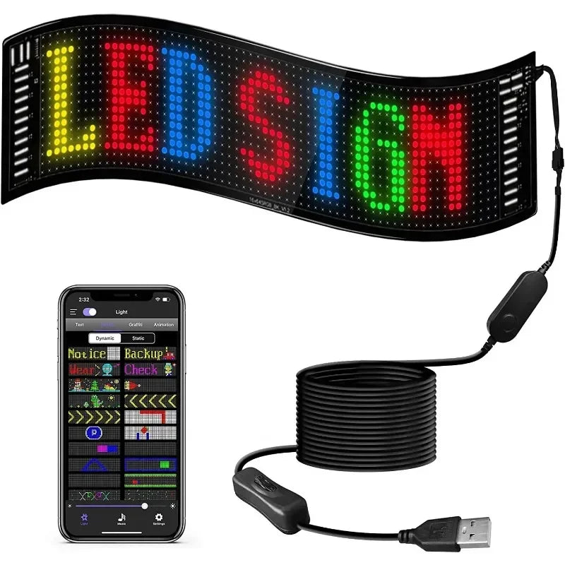 Car window LED display Bluetooth link